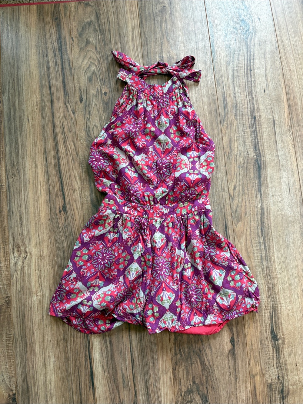Free People Coral Tides Halter Romper